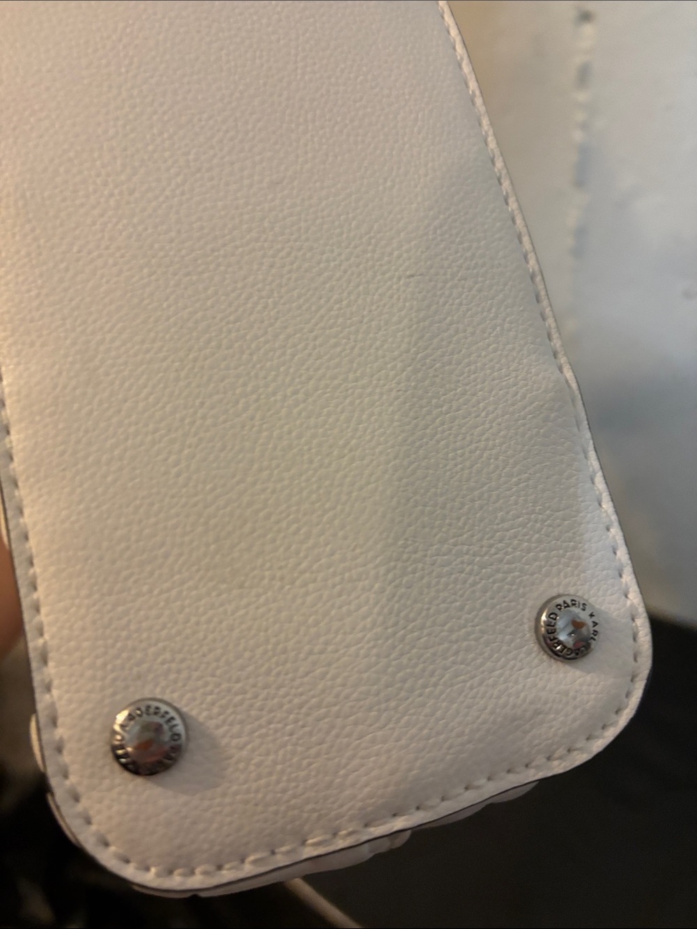 Karl Lagerfeld Cream Embossed Logo Tote - Picture 4 of 11